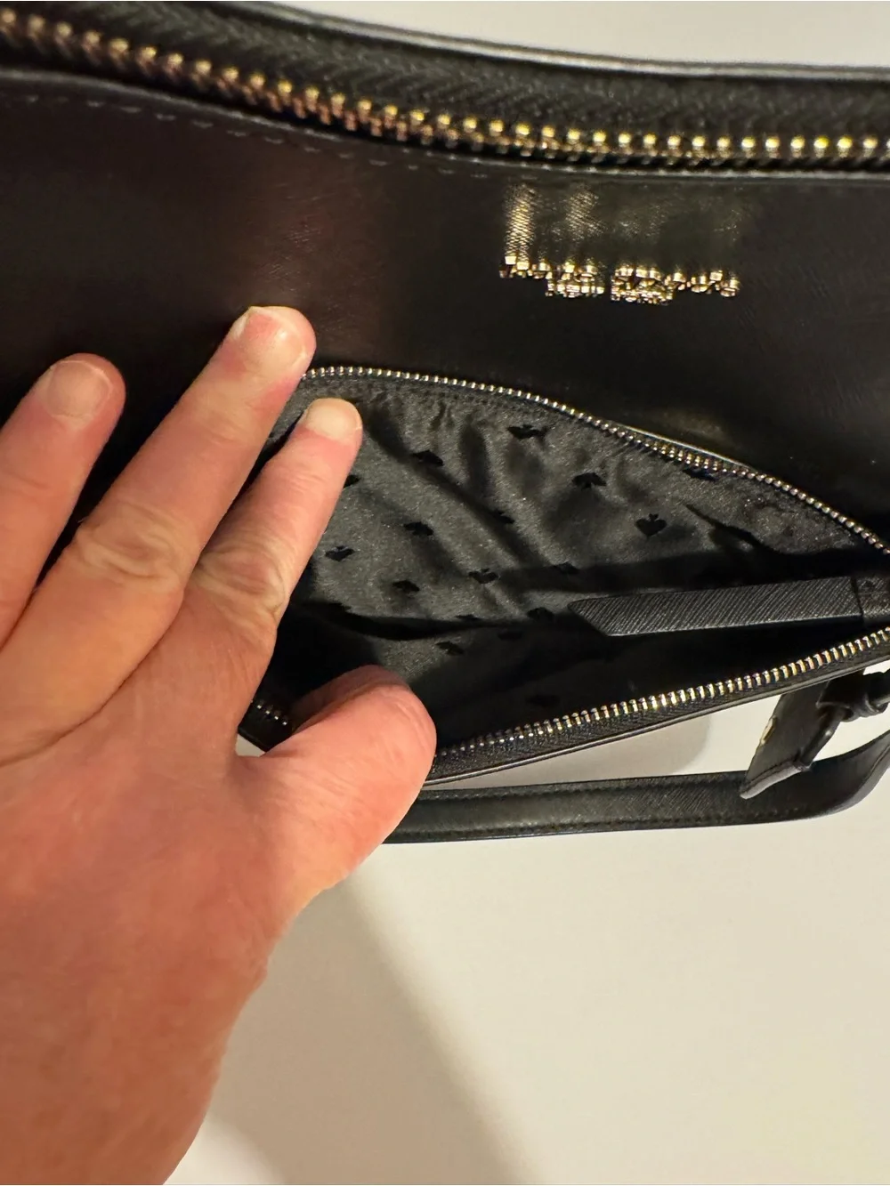 Kate Spade New York Cameron Pocket Tote Black Saffiano Leather Shoulder Bag